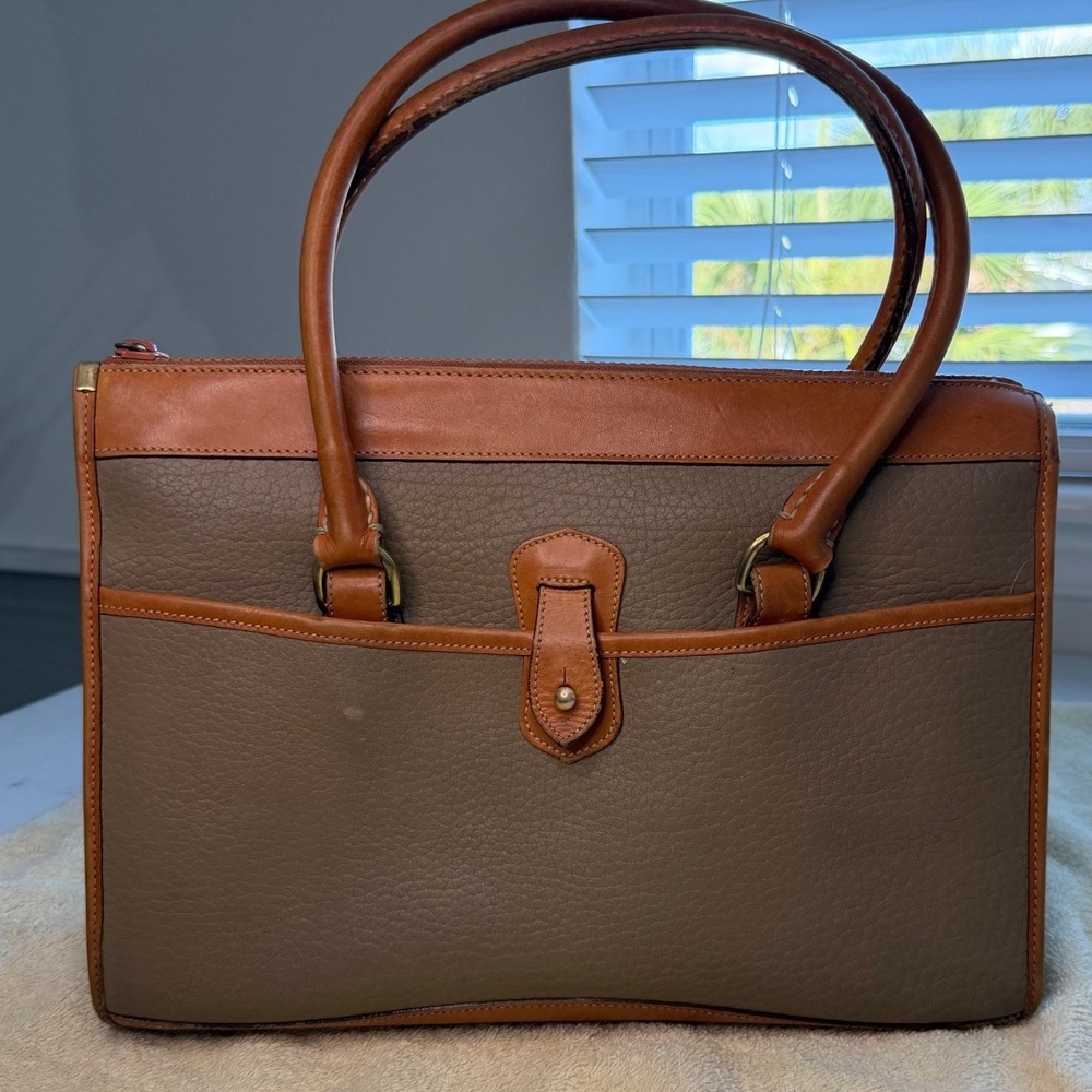 Dooney & Bourke Vintage All Weather Leather Satchel Taupe Tan USA A3910760 - Picture 2 of 16